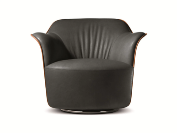 AIDA - Tanned leather armchair with armrests by Poltrona Frau - view 3